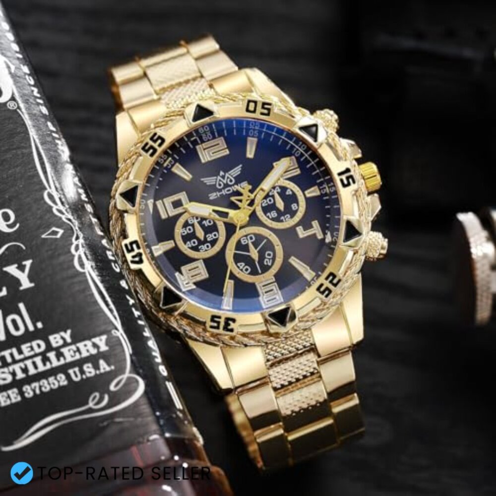 Classic Business Analog Quartz Wristwatch Big Face Stainless Steel Bracelet - Picture 5 of 7